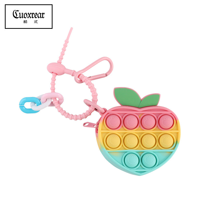 Wholesale Cute Unzipped Coin Purse Cartoon Silica gel Keychain